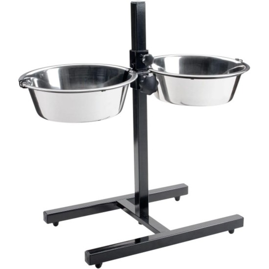 HUNTER Basic Dog Bar with 2 Feeding Bowls, 2.7 Litre, Medium, Silver HUNTER Basic Dog Bar with 2 Feeding Bowls, 2.7 Litre, Medium, Silver