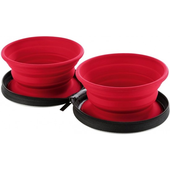 HUNTER Silicone Travel Bowl With Bag List, 750 ml, Red, Pack of 2 HUNTER Silicone Travel Bowl With Bag List, 750 ml, Red, Pack of 2