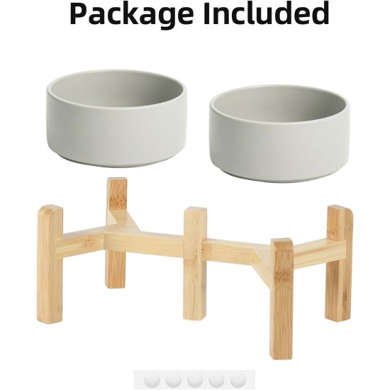 Havniva Adjustable Raised Double Ceramic Bowl Set with Stand, 2 Heights Elevated Food and Water Bowls for Small Breeds, Weighted Dog Bowl, Pet Bowl (15.5 cm, 813 ml, Grey) Havniva Adjustable Raised Double Ceramic Bowl Set with Stand, 2 Heights Elevated Food and Water Bowls for Small Breeds, Weighted Dog Bowl, Pet Bowl (15.5 cm, 813 ml, Grey)