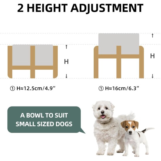 Havniva Adjustable Raised Double Ceramic Bowl Set with Stand, 2 Heights Elevated Food and Water Bowls for Small Breeds, Weighted Dog Bowl, Pet Bowl (15.5 cm, 813 ml, Grey) Havniva Adjustable Raised Double Ceramic Bowl Set with Stand, 2 Heights Elevated Food and Water Bowls for Small Breeds, Weighted Dog Bowl, Pet Bowl (15.5 cm, 813 ml, Grey)