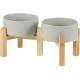 Havniva Adjustable Raised Double Ceramic Bowl Set with Stand, 2 Heights Elevated Food and Water Bowls for Small Breeds, Weighted Dog Bowl, Pet Bowl (15.5 cm, 813 ml, Grey) Havniva Adjustable Raised Double Ceramic Bowl Set with Stand, 2 Heights Elevated Food and Water Bowls for Small Breeds, Weighted Dog Bowl, Pet Bowl (15.5 cm, 813 ml, Grey)