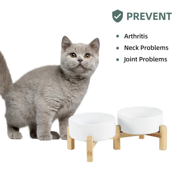 Havniva Adjustable Raised Double Ceramic Bowl Set with Stand, 2 Heights Elevated Food and Water Bowls for Small Breeds, Weighted Dog Bowl, Pet Bowl (15.5 cm, 813 ml, Grey) Havniva Adjustable Raised Double Ceramic Bowl Set with Stand, 2 Heights Elevated Food and Water Bowls for Small Breeds, Weighted Dog Bowl, Pet Bowl (15.5 cm, 813 ml, Grey)