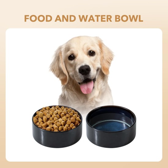 Havniva Ceramic 15.5 cm Raised Double Dog Bowls Set with Acacia Wood Stand, 2 Heights Increased, Food & Water Bowls for Small Dogs (800 ml, Arctic White) Havniva Ceramic 15.5 cm Raised Double Dog Bowls Set with Acacia Wood Stand, 2 Heights Increased, Food & Water Bowls for Small Dogs (800 ml, Arctic White)
