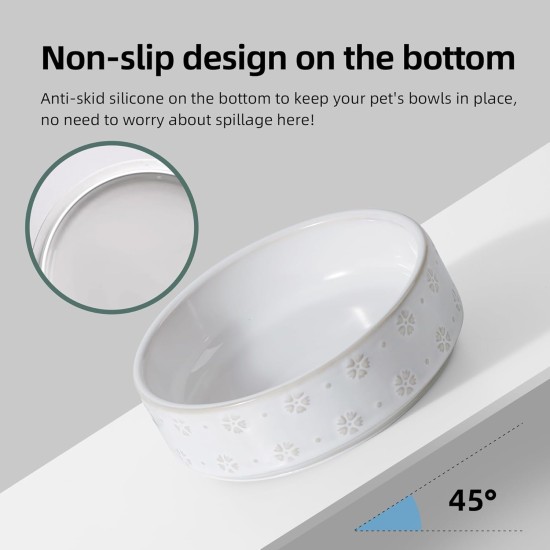 Havniva Ceramic 18.5 cm Raised Double Dog Bowls Set with Acacia Wood Stand, Food & Water Bowls for Medium Breeds Dogs, Weighted Pet Dishes (1300 ml, Arctic White) Havniva Ceramic 18.5 cm Raised Double Dog Bowls Set with Acacia Wood Stand, Food & Water Bowls for Medium Breeds Dogs, Weighted Pet Dishes (1300 ml, Arctic White)
