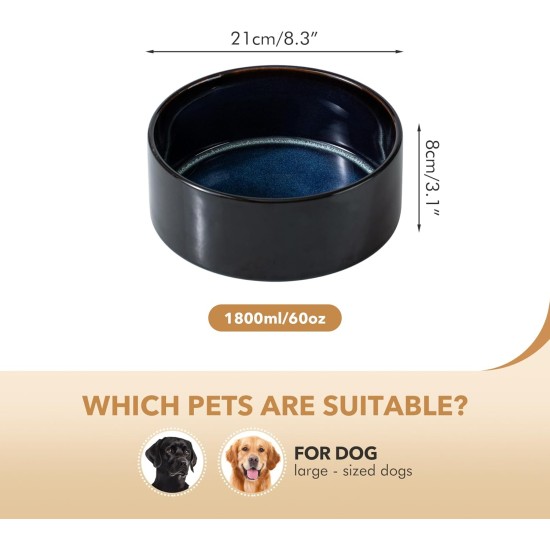Havniva Ceramic 18.5 cm Raised Double Dog Bowls Set with Acacia Wood Stand, Food & Water Bowls for Medium Breeds Dogs, Weighted Pet Dishes (1300 ml, Arctic White) Havniva Ceramic 18.5 cm Raised Double Dog Bowls Set with Acacia Wood Stand, Food & Water Bowls for Medium Breeds Dogs, Weighted Pet Dishes (1300 ml, Arctic White)