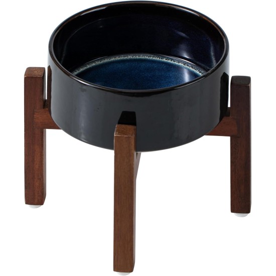 Havniva Ceramic 18.5 cm Raised Double Dog Bowls Set with Acacia Wood Stand, Food & Water Bowls for Medium Breeds Dogs, Weighted Pet Dishes (1300 ml, Arctic White) Havniva Ceramic 18.5 cm Raised Double Dog Bowls Set with Acacia Wood Stand, Food & Water Bowls for Medium Breeds Dogs, Weighted Pet Dishes (1300 ml, Arctic White)