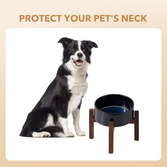 Havniva Ceramic 18.5 cm Raised Double Dog Bowls Set with Acacia Wood Stand, Food & Water Bowls for Medium Breeds Dogs, Weighted Pet Dishes (1300 ml, Arctic White) Havniva Ceramic 18.5 cm Raised Double Dog Bowls Set with Acacia Wood Stand, Food & Water Bowls for Medium Breeds Dogs, Weighted Pet Dishes (1300 ml, Arctic White)