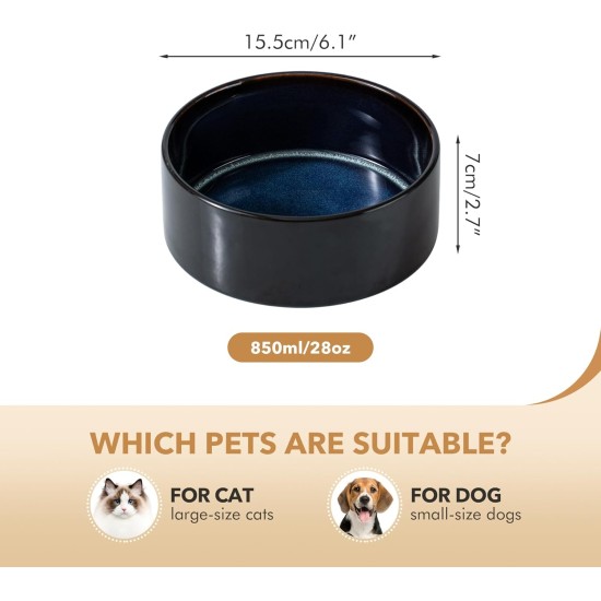 Havniva Ceramic 18.5 cm Raised Double Dog Bowls Set with Acacia Wood Stand, Food & Water Bowls for Medium Breeds Dogs, Weighted Pet Dishes (1300 ml, Arctic White) Havniva Ceramic 18.5 cm Raised Double Dog Bowls Set with Acacia Wood Stand, Food & Water Bowls for Medium Breeds Dogs, Weighted Pet Dishes (1300 ml, Arctic White)
