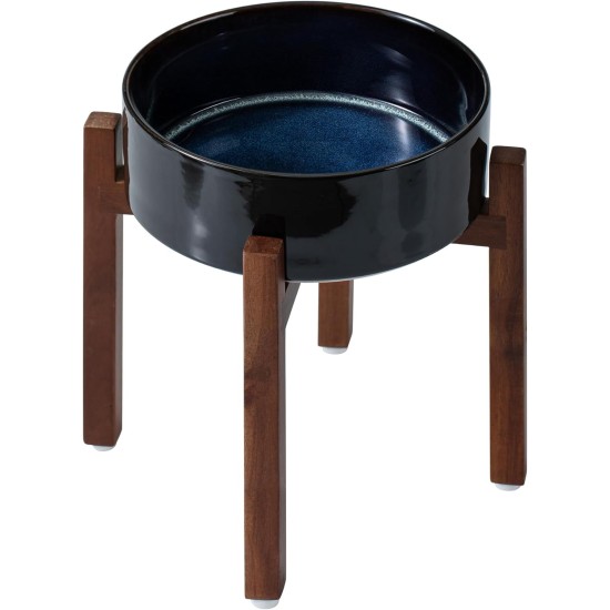 Havniva Ceramic 18.5 cm Raised Double Dog Bowls Set with Acacia Wood Stand, Food & Water Bowls for Medium Breeds Dogs, Weighted Pet Dishes (1300 ml, Arctic White) Havniva Ceramic 18.5 cm Raised Double Dog Bowls Set with Acacia Wood Stand, Food & Water Bowls for Medium Breeds Dogs, Weighted Pet Dishes (1300 ml, Arctic White)
