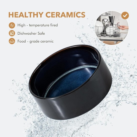 Havniva Ceramic 18.5 cm Raised Double Dog Bowls Set with Acacia Wood Stand, Food & Water Bowls for Medium Breeds Dogs, Weighted Pet Dishes (1300 ml, Arctic White) Havniva Ceramic 18.5 cm Raised Double Dog Bowls Set with Acacia Wood Stand, Food & Water Bowls for Medium Breeds Dogs, Weighted Pet Dishes (1300 ml, Arctic White)
