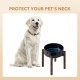 Havniva Ceramic 18.5 cm Raised Double Dog Bowls Set with Acacia Wood Stand, Food & Water Bowls for Medium Breeds Dogs, Weighted Pet Dishes (1300 ml, Arctic White) Havniva Ceramic 18.5 cm Raised Double Dog Bowls Set with Acacia Wood Stand, Food & Water Bowls for Medium Breeds Dogs, Weighted Pet Dishes (1300 ml, Arctic White)