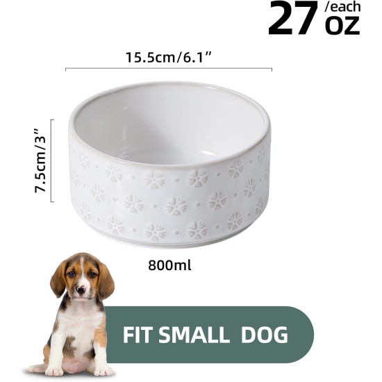 Havniva Ceramic 18.5 cm Raised Double Dog Bowls Set with Acacia Wood Stand, Food & Water Bowls for Medium Breeds Dogs, Weighted Pet Dishes (1300 ml, Arctic White) Havniva Ceramic 18.5 cm Raised Double Dog Bowls Set with Acacia Wood Stand, Food & Water Bowls for Medium Breeds Dogs, Weighted Pet Dishes (1300 ml, Arctic White)