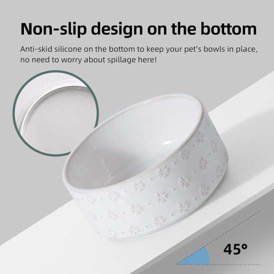 Havniva Ceramic 18.5 cm Raised Double Dog Bowls Set with Acacia Wood Stand, Food & Water Bowls for Medium Breeds Dogs, Weighted Pet Dishes (1300 ml, Arctic White) Havniva Ceramic 18.5 cm Raised Double Dog Bowls Set with Acacia Wood Stand, Food & Water Bowls for Medium Breeds Dogs, Weighted Pet Dishes (1300 ml, Arctic White)