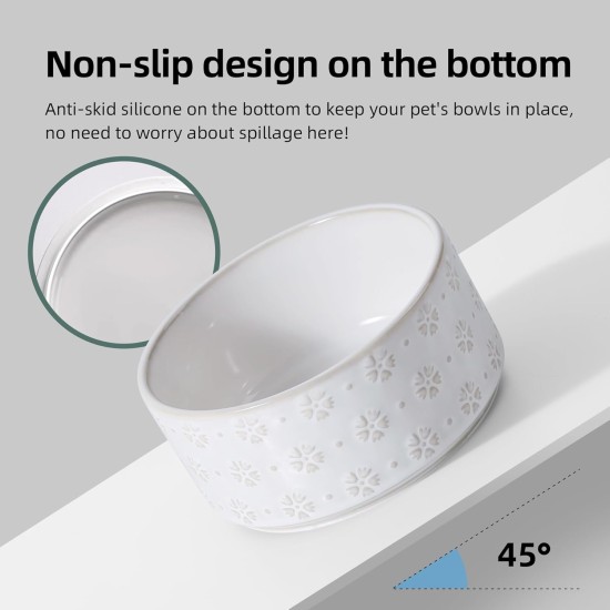 Havniva Ceramic 18.5 cm Raised Double Dog Bowls Set with Acacia Wood Stand, Food & Water Bowls for Medium Breeds Dogs, Weighted Pet Dishes (1300 ml, Arctic White) Havniva Ceramic 18.5 cm Raised Double Dog Bowls Set with Acacia Wood Stand, Food & Water Bowls for Medium Breeds Dogs, Weighted Pet Dishes (1300 ml, Arctic White)