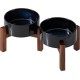 Havniva Ceramic 18.5 cm Raised Double Dog Bowls Set with Acacia Wood Stand, Food & Water Bowls for Medium Breeds Dogs, Weighted Pet Dishes (1300 ml, Arctic White) Havniva Ceramic 18.5 cm Raised Double Dog Bowls Set with Acacia Wood Stand, Food & Water Bowls for Medium Breeds Dogs, Weighted Pet Dishes (1300 ml, Arctic White)