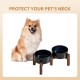 Havniva Ceramic 18.5 cm Raised Double Dog Bowls Set with Acacia Wood Stand, Food & Water Bowls for Medium Breeds Dogs, Weighted Pet Dishes (1300 ml, Arctic White) Havniva Ceramic 18.5 cm Raised Double Dog Bowls Set with Acacia Wood Stand, Food & Water Bowls for Medium Breeds Dogs, Weighted Pet Dishes (1300 ml, Arctic White)
