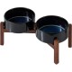 Havniva Ceramic 18.5 cm Raised Double Dog Bowls Set with Acacia Wood Stand, Food & Water Bowls for Medium Breeds Dogs, Weighted Pet Dishes (1300 ml, Arctic White) Havniva Ceramic 18.5 cm Raised Double Dog Bowls Set with Acacia Wood Stand, Food & Water Bowls for Medium Breeds Dogs, Weighted Pet Dishes (1300 ml, Arctic White)