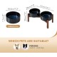 Havniva Ceramic 18.5 cm Raised Double Dog Bowls Set with Acacia Wood Stand, Food & Water Bowls for Medium Breeds Dogs, Weighted Pet Dishes (1300 ml, Arctic White) Havniva Ceramic 18.5 cm Raised Double Dog Bowls Set with Acacia Wood Stand, Food & Water Bowls for Medium Breeds Dogs, Weighted Pet Dishes (1300 ml, Arctic White)
