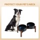 Havniva Ceramic 18.5 cm Raised Double Dog Bowls Set with Acacia Wood Stand, Food & Water Bowls for Medium Breeds Dogs, Weighted Pet Dishes (1300 ml, Arctic White) Havniva Ceramic 18.5 cm Raised Double Dog Bowls Set with Acacia Wood Stand, Food & Water Bowls for Medium Breeds Dogs, Weighted Pet Dishes (1300 ml, Arctic White)