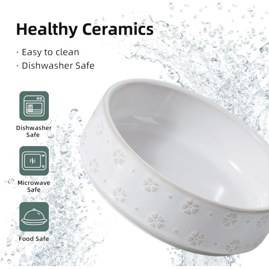 Havniva Ceramic 18.5 cm Raised Double Dog Bowls Set with Acacia Wood Stand, Food & Water Bowls for Medium Breeds Dogs, Weighted Pet Dishes (1300 ml, Arctic White) Havniva Ceramic 18.5 cm Raised Double Dog Bowls Set with Acacia Wood Stand, Food & Water Bowls for Medium Breeds Dogs, Weighted Pet Dishes (1300 ml, Arctic White)