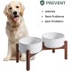 Havniva Ceramic 18.5 cm Raised Double Dog Bowls Set with Acacia Wood Stand, Food & Water Bowls for Medium Breeds Dogs, Weighted Pet Dishes (1300 ml, Arctic White) Havniva Ceramic 18.5 cm Raised Double Dog Bowls Set with Acacia Wood Stand, Food & Water Bowls for Medium Breeds Dogs, Weighted Pet Dishes (1300 ml, Arctic White)