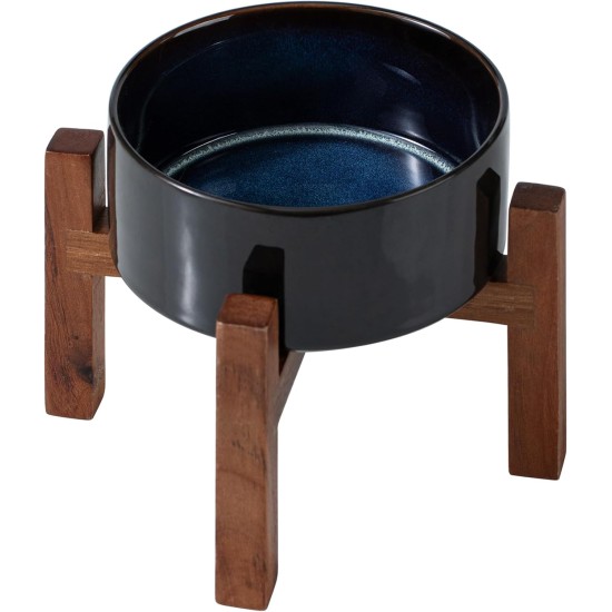 Havniva Ceramic 18.5 cm Raised Double Dog Bowls Set with Acacia Wood Stand, Food & Water Bowls for Medium Breeds Dogs, Weighted Pet Dishes (1300 ml, Arctic White) Havniva Ceramic 18.5 cm Raised Double Dog Bowls Set with Acacia Wood Stand, Food & Water Bowls for Medium Breeds Dogs, Weighted Pet Dishes (1300 ml, Arctic White)