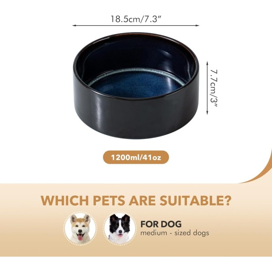 Havniva Ceramic 18.5 cm Raised Double Dog Bowls Set with Acacia Wood Stand, Food & Water Bowls for Medium Breeds Dogs, Weighted Pet Dishes (1300 ml, Arctic White) Havniva Ceramic 18.5 cm Raised Double Dog Bowls Set with Acacia Wood Stand, Food & Water Bowls for Medium Breeds Dogs, Weighted Pet Dishes (1300 ml, Arctic White)