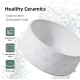 Havniva Ceramic 18.5 cm Raised Double Dog Bowls Set with Acacia Wood Stand, Food & Water Bowls for Medium Breeds Dogs, Weighted Pet Dishes (1300 ml, Arctic White) Havniva Ceramic 18.5 cm Raised Double Dog Bowls Set with Acacia Wood Stand, Food & Water Bowls for Medium Breeds Dogs, Weighted Pet Dishes (1300 ml, Arctic White)