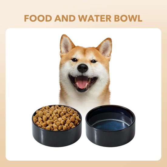 Havniva Ceramic 18.5 cm Raised Double Dog Bowls Set with Acacia Wood Stand, Food & Water Bowls for Medium Breeds Dogs, Weighted Pet Dishes (1300 ml, Arctic White) Havniva Ceramic 18.5 cm Raised Double Dog Bowls Set with Acacia Wood Stand, Food & Water Bowls for Medium Breeds Dogs, Weighted Pet Dishes (1300 ml, Arctic White)
