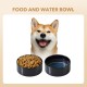 Havniva Ceramic 18.5 cm Raised Double Dog Bowls Set with Acacia Wood Stand, Food & Water Bowls for Medium Breeds Dogs, Weighted Pet Dishes (1300 ml, Arctic White) Havniva Ceramic 18.5 cm Raised Double Dog Bowls Set with Acacia Wood Stand, Food & Water Bowls for Medium Breeds Dogs, Weighted Pet Dishes (1300 ml, Arctic White)