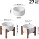 Havniva Ceramic 18.5 cm Raised Double Dog Bowls Set with Acacia Wood Stand, Food & Water Bowls for Medium Breeds Dogs, Weighted Pet Dishes (1300 ml, Arctic White) Havniva Ceramic 18.5 cm Raised Double Dog Bowls Set with Acacia Wood Stand, Food & Water Bowls for Medium Breeds Dogs, Weighted Pet Dishes (1300 ml, Arctic White)