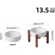 Havniva Ceramic 18.5 cm Raised Double Dog Bowls Set with Acacia Wood Stand, Food & Water Bowls for Medium Breeds Dogs, Weighted Pet Dishes (1300 ml, Arctic White) Havniva Ceramic 18.5 cm Raised Double Dog Bowls Set with Acacia Wood Stand, Food & Water Bowls for Medium Breeds Dogs, Weighted Pet Dishes (1300 ml, Arctic White)