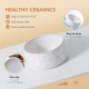 Havniva Ceramic 18.5 cm Raised Double Dog Bowls Set with Acacia Wood Stand, Food & Water Bowls for Medium Breeds Dogs, Weighted Pet Dishes (1300 ml, Arctic White) Havniva Ceramic 18.5 cm Raised Double Dog Bowls Set with Acacia Wood Stand, Food & Water Bowls for Medium Breeds Dogs, Weighted Pet Dishes (1300 ml, Arctic White)