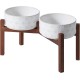 Havniva Ceramic 18.5 cm Raised Double Dog Bowls Set with Acacia Wood Stand, Food & Water Bowls for Medium Breeds Dogs, Weighted Pet Dishes (1300 ml, Arctic White) Havniva Ceramic 18.5 cm Raised Double Dog Bowls Set with Acacia Wood Stand, Food & Water Bowls for Medium Breeds Dogs, Weighted Pet Dishes (1300 ml, Arctic White)
