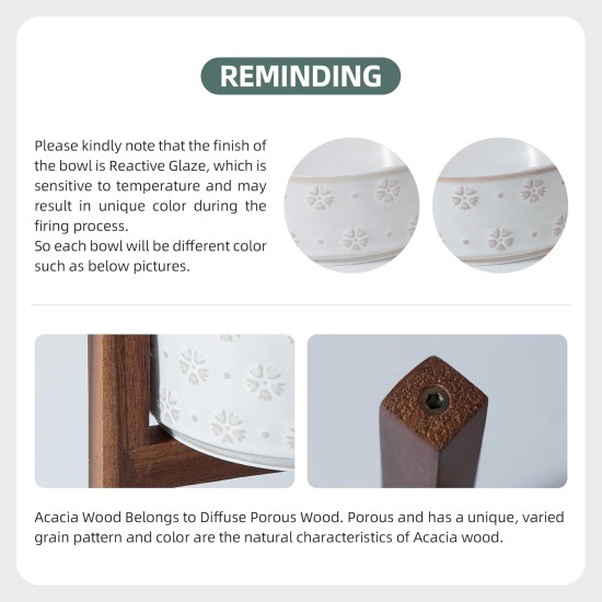 Havniva Ceramic 18.5 cm Raised Double Dog Bowls Set with Acacia Wood Stand, Food & Water Bowls for Medium Breeds Dogs, Weighted Pet Dishes (1300 ml, Arctic White) Havniva Ceramic 18.5 cm Raised Double Dog Bowls Set with Acacia Wood Stand, Food & Water Bowls for Medium Breeds Dogs, Weighted Pet Dishes (1300 ml, Arctic White)