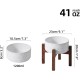 Havniva Ceramic 18.5 cm Raised Double Dog Bowls Set with Acacia Wood Stand, Food & Water Bowls for Medium Breeds Dogs, Weighted Pet Dishes (1300 ml, Arctic White) Havniva Ceramic 18.5 cm Raised Double Dog Bowls Set with Acacia Wood Stand, Food & Water Bowls for Medium Breeds Dogs, Weighted Pet Dishes (1300 ml, Arctic White)
