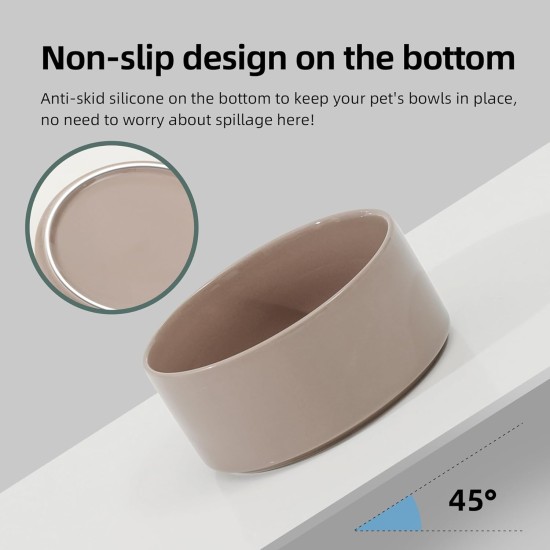Havniva Ceramic 7.3inch Raised Double Bowls Set with Wooden Stand, Food & Water Bowls for Medium Breed Dogs, Weighted Dog Dishes, Pet Feeder( Beige) Havniva Ceramic 7.3inch Raised Double Bowls Set with Wooden Stand, Food & Water Bowls for Medium Breed Dogs, Weighted Dog Dishes, Pet Feeder( Beige)