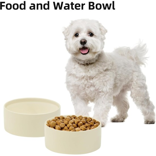 Havniva Ceramic 7.3inch Raised Double Bowls Set with Wooden Stand, Food & Water Bowls for Medium Breed Dogs, Weighted Dog Dishes, Pet Feeder( Light Green) Havniva Ceramic 7.3inch Raised Double Bowls Set with Wooden Stand, Food & Water Bowls for Medium Breed Dogs, Weighted Dog Dishes, Pet Feeder( Light Green)