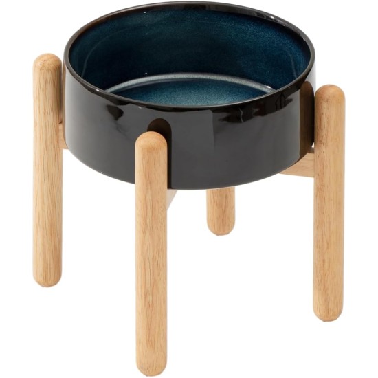 Havniva Ceramic 7.3inch Raised Double Bowls Set with Wooden Stand, Food & Water Bowls for Medium Breed Dogs, Weighted Dog Dishes, Pet Feeder( Light Green) Havniva Ceramic 7.3inch Raised Double Bowls Set with Wooden Stand, Food & Water Bowls for Medium Breed Dogs, Weighted Dog Dishes, Pet Feeder( Light Green)