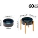 Havniva Ceramic 7.3inch Raised Double Bowls Set with Wooden Stand, Food & Water Bowls for Medium Breed Dogs, Weighted Dog Dishes, Pet Feeder( Light Green) Havniva Ceramic 7.3inch Raised Double Bowls Set with Wooden Stand, Food & Water Bowls for Medium Breed Dogs, Weighted Dog Dishes, Pet Feeder( Light Green)