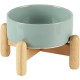 Havniva Ceramic 7.3inch Raised Double Bowls Set with Wooden Stand, Food & Water Bowls for Medium Breed Dogs, Weighted Dog Dishes, Pet Feeder( Light Green) Havniva Ceramic 7.3inch Raised Double Bowls Set with Wooden Stand, Food & Water Bowls for Medium Breed Dogs, Weighted Dog Dishes, Pet Feeder( Light Green)
