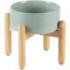 Havniva Ceramic 7.3inch Raised Double Bowls Set with Wooden Stand, Food & Water Bowls for Medium Breed Dogs, Weighted Dog Dishes, Pet Feeder( Light Green) Havniva Ceramic 7.3inch Raised Double Bowls Set with Wooden Stand, Food & Water Bowls for Medium Breed Dogs, Weighted Dog Dishes, Pet Feeder( Light Green)