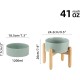 Havniva Ceramic 7.3inch Raised Double Bowls Set with Wooden Stand, Food & Water Bowls for Medium Breed Dogs, Weighted Dog Dishes, Pet Feeder( Light Green) Havniva Ceramic 7.3inch Raised Double Bowls Set with Wooden Stand, Food & Water Bowls for Medium Breed Dogs, Weighted Dog Dishes, Pet Feeder( Light Green)