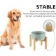 Havniva Ceramic 7.3inch Raised Double Bowls Set with Wooden Stand, Food & Water Bowls for Medium Breed Dogs, Weighted Dog Dishes, Pet Feeder( Light Green) Havniva Ceramic 7.3inch Raised Double Bowls Set with Wooden Stand, Food & Water Bowls for Medium Breed Dogs, Weighted Dog Dishes, Pet Feeder( Light Green)