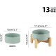 Havniva Ceramic 7.3inch Raised Double Bowls Set with Wooden Stand, Food & Water Bowls for Medium Breed Dogs, Weighted Dog Dishes, Pet Feeder( Light Green) Havniva Ceramic 7.3inch Raised Double Bowls Set with Wooden Stand, Food & Water Bowls for Medium Breed Dogs, Weighted Dog Dishes, Pet Feeder( Light Green)