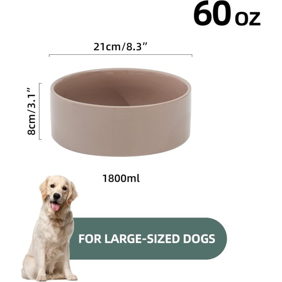 Havniva Ceramic 7.3inch Raised Double Bowls Set with Wooden Stand, Food & Water Bowls for Medium Breed Dogs, Weighted Dog Dishes, Pet Feeder( Light Green) Havniva Ceramic 7.3inch Raised Double Bowls Set with Wooden Stand, Food & Water Bowls for Medium Breed Dogs, Weighted Dog Dishes, Pet Feeder( Light Green)