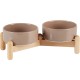 Havniva Ceramic 7.3inch Raised Double Bowls Set with Wooden Stand, Food & Water Bowls for Medium Breed Dogs, Weighted Dog Dishes, Pet Feeder( Light Green) Havniva Ceramic 7.3inch Raised Double Bowls Set with Wooden Stand, Food & Water Bowls for Medium Breed Dogs, Weighted Dog Dishes, Pet Feeder( Light Green)