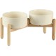 Havniva Ceramic 7.3inch Raised Double Bowls Set with Wooden Stand, Food & Water Bowls for Medium Breed Dogs, Weighted Dog Dishes, Pet Feeder( Light Green) Havniva Ceramic 7.3inch Raised Double Bowls Set with Wooden Stand, Food & Water Bowls for Medium Breed Dogs, Weighted Dog Dishes, Pet Feeder( Light Green)