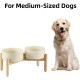 Havniva Ceramic 7.3inch Raised Double Bowls Set with Wooden Stand, Food & Water Bowls for Medium Breed Dogs, Weighted Dog Dishes, Pet Feeder( Light Green) Havniva Ceramic 7.3inch Raised Double Bowls Set with Wooden Stand, Food & Water Bowls for Medium Breed Dogs, Weighted Dog Dishes, Pet Feeder( Light Green)