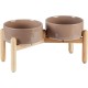 Havniva Ceramic 7.3inch Raised Double Bowls Set with Wooden Stand, Food & Water Bowls for Medium Breed Dogs, Weighted Dog Dishes, Pet Feeder( Light Green) Havniva Ceramic 7.3inch Raised Double Bowls Set with Wooden Stand, Food & Water Bowls for Medium Breed Dogs, Weighted Dog Dishes, Pet Feeder( Light Green)
